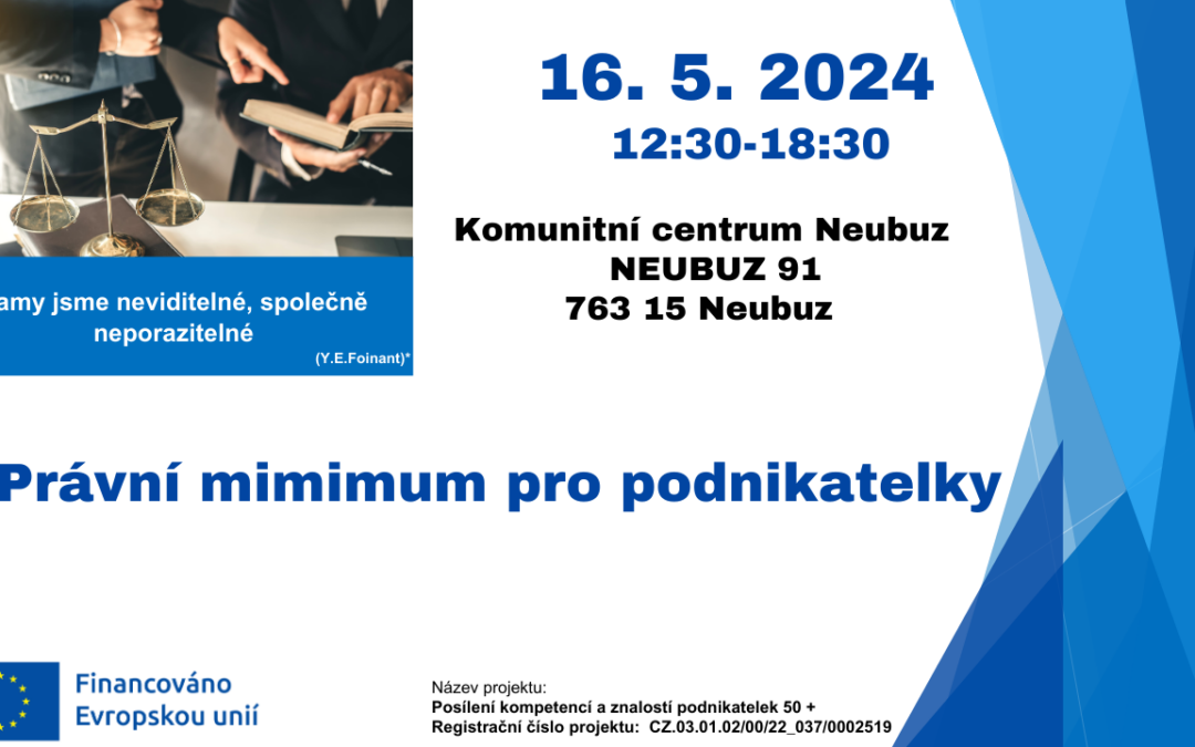 Naše další téma zní… Právní minimum pro podnikatelky